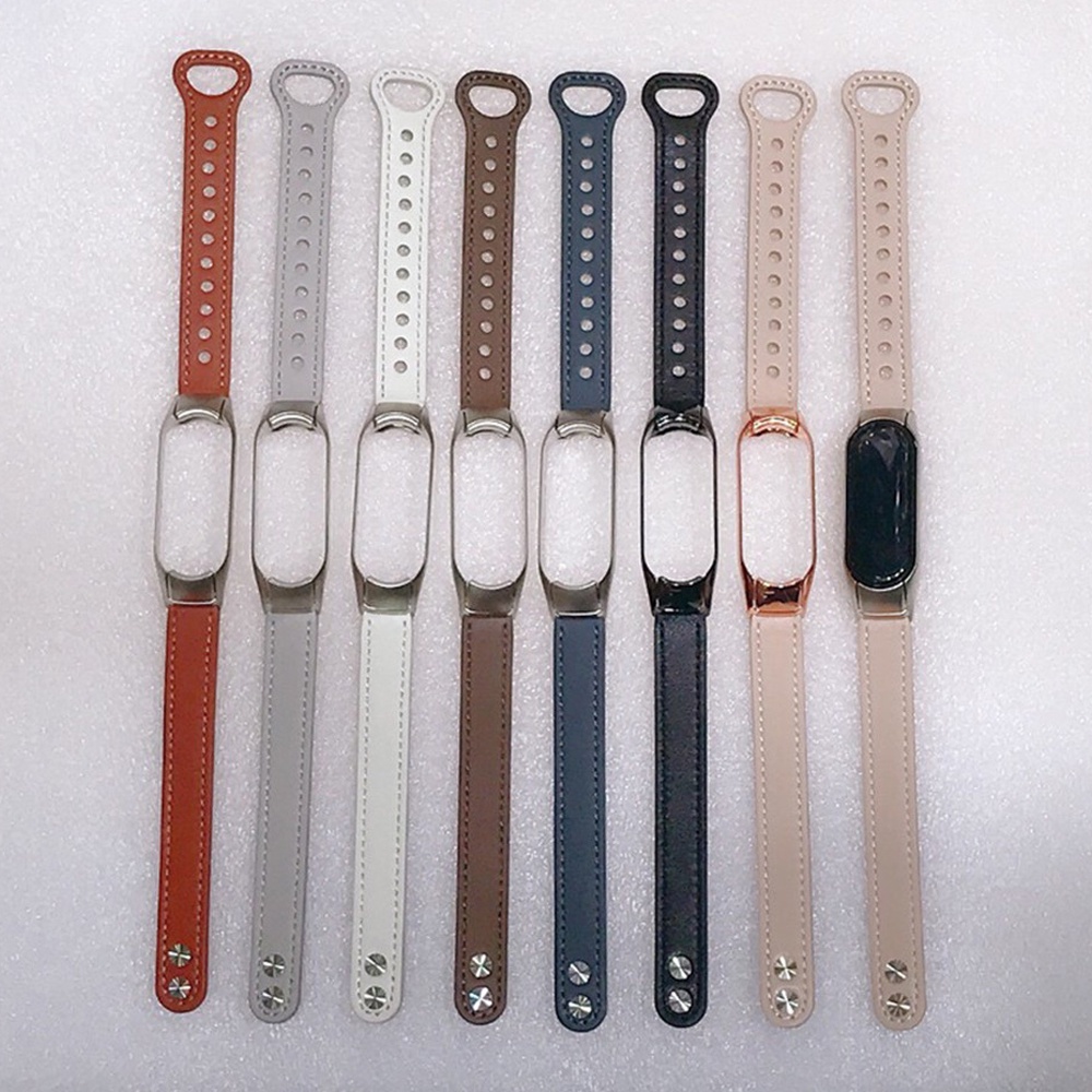 การเปลี่ยนสร้อยข้อมือสายหนังสําหรับ Xiaomi Smart Band 10 9 8 7 / Mi Band 6 5 4 3 ราคา ถูกที่สุด ดีลบีเคเค แกลเลอรีภาพที่ 2