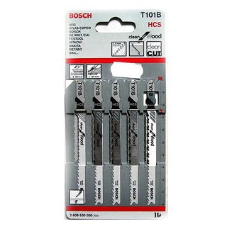 ใบเลื่อยจิ๊กซอตัดไม้ BOSCH T101B ตัดหนา 3-30 มิล #2608630030 5ใบ/แพ็ค