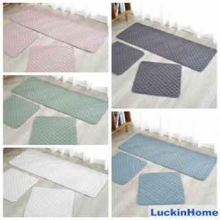 Luckinhome ผ้าคลุมเบาะรถยนต์ ผ้าฝ้าย ซักได้ เก้าอี้ พรมปูพื้น กันลื่น สีเทา สีชมพู สีเขียว สีขาว สีฟ้า