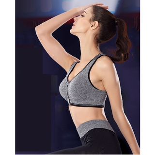 สปอร์ตบรา ซิบหน้า ไซส์ M ถึง 4XL เสื้อออกกำลังกาย เสื้อโยคะ sport bra