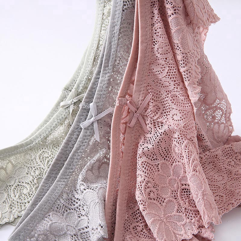 กางเกงชั้นในลูกไม้ เอวต่ำ แบบไร้รอยต่อ เซ็กซี่ สำหรับผู้หญิง - รูปที่ 7