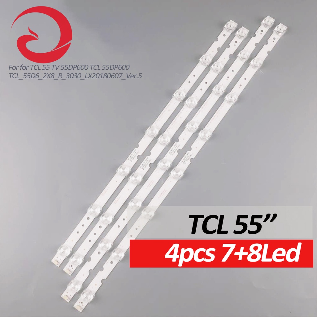 Strip สําหรับ LED 4pcs TCL 55P65US 55U3800C 55P65 55D6 55F6 55L2 ทีวี LED Backlight 4C-LB5508-HR03J 