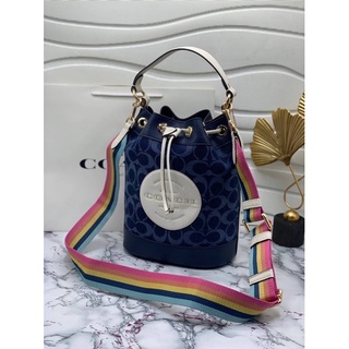 Coach Dempsey Drawstring Bucket Bag In Signature Denim