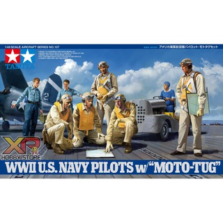 [Tamiya] 1/48 : WWII U.S. Navy Pilots w/Moto-Tug (TA 61107)