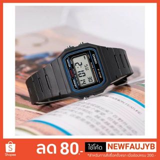 นาฬิกาข้อมือ Casioสายเรซิ่นรุ่น F-91W-1(Black)ประกัน​ 1​ ปี