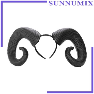 [sunnimix] ที่คาดศีรษะ พร็อพปาร์ตี้ แตรแพะ ปีศาจ แตรแรม แตร Steampunk สําหรับผู้หญิง ผู้ชาย