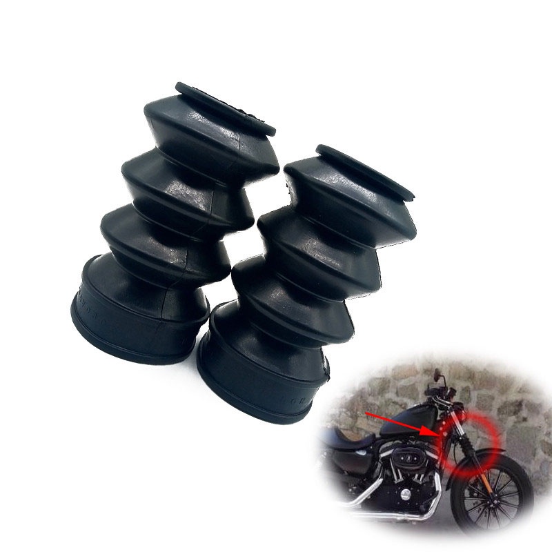 โช้คอัพรถจักรยานยนต์ด้านหน้าส้อมยาง Dirt Cover Gaiter Gator Boot Cap สําหรับ Harley Sportster XL883 