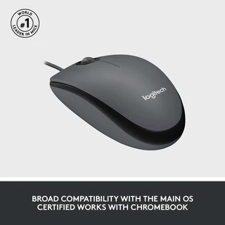 Logitech M100R Wired USB Mouse (เมาส์มีสายราคาประหยัดและทนทาน เชื่อมต่อ USB พร้อมใช้งานได้ทันที)