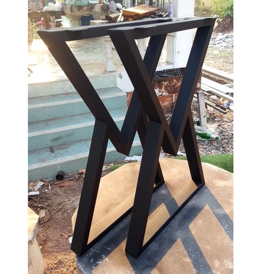 MPT2Wood-Steel ขาโต๊ะเหล็ก ขาโต๊ะ 1คู่(2ขา) ขนาด 50x70cm สีดำด้าน DIYTable Loft ทำจากเหล็กกัลวาไนท์ 