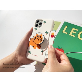 🇰🇷[ Compatible for iPhone Galaxy Korean Phone Case Griptok Set ] Tiger Friend Hold Set Cute Design Card Storage Pocket Casing Hard Slim Light Note S Made in Korea Momo Pro mini Max