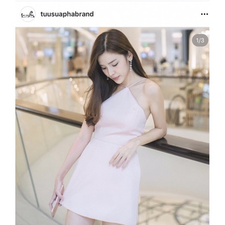 เดรส tuusuaphabrand ของแท้ สีชมพู sz.s ใหม่ห้อยป้าย