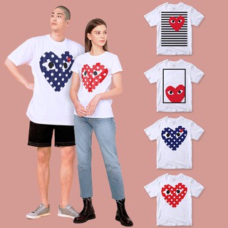 เสื้อยืดครอปเสื้อเบลาส์ - LP Comme Des Garcons เสื้อยืดพิมพ์ลาย Unisex สีขาวS-5XL