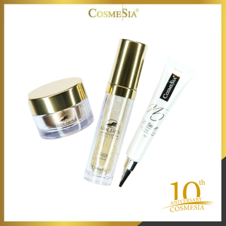 Setหน้าตึง Cosmesia Golden Horse Placenta Cream&amp;Serum/Cosmesia V.5 Lift Serum *ของแถมฟรี น้ำตบแพลงตอน100ml