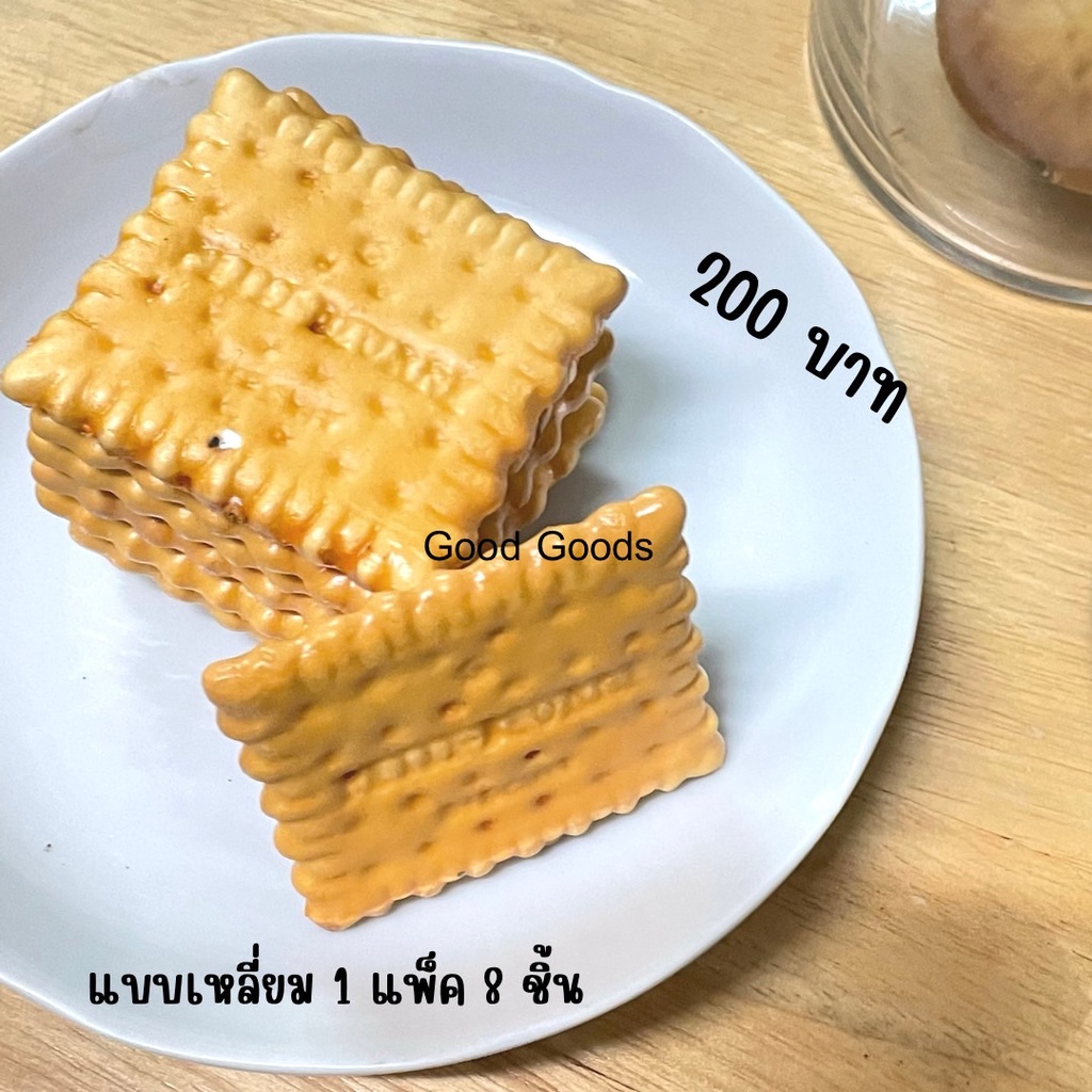 แครกเกอร์ปลอมเหมือนจริงมีกลิ่นหอม โมเดลขนมบิสกิต คุกกี้บิสกิต แครกเกอร์ตกแต่ง โมเดลขนมปัง