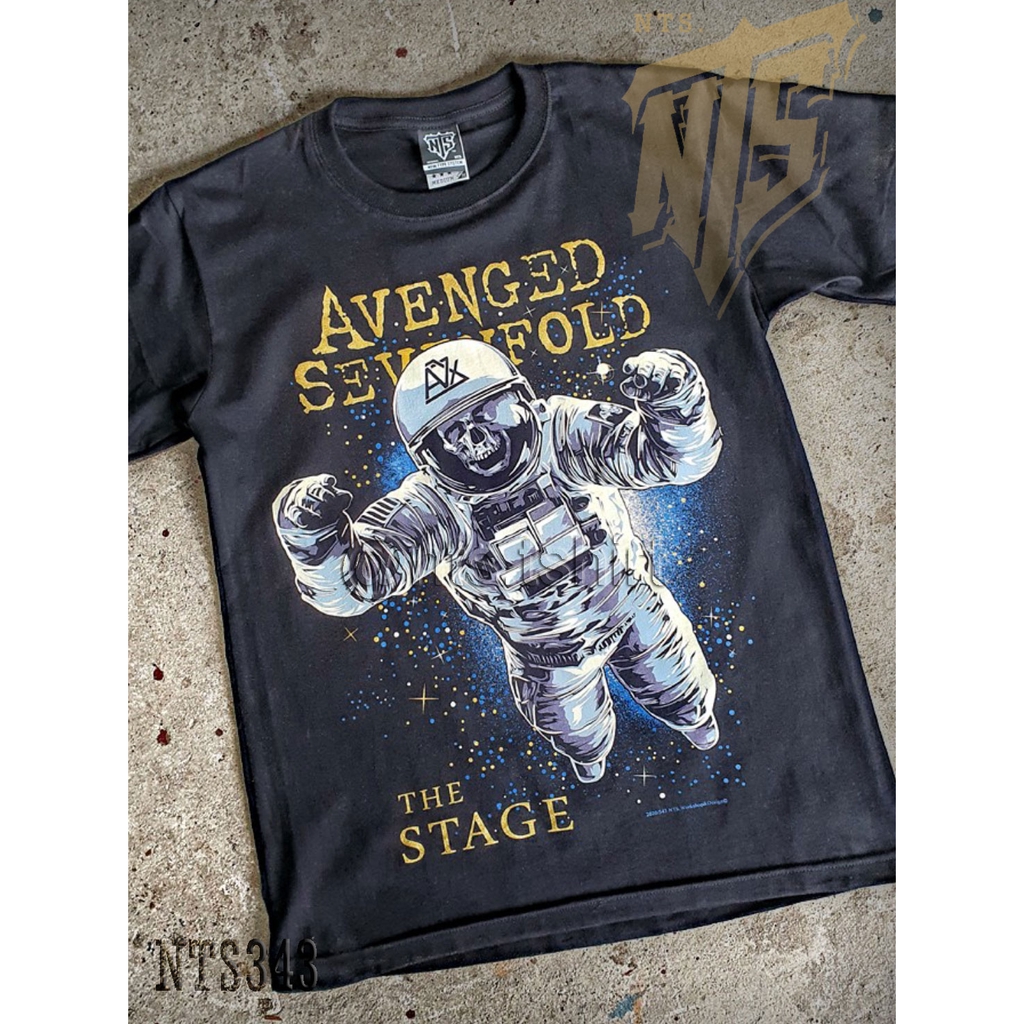 NTS 343 A7X Avenged Sven Fold ROCK เสื้อยืด ลายวงดนตรี ซิลค์สกรีน ผ้าคอตตอนหนานุ่ม ไม่หดไม่ย้วย สีดำ S M L XL XXL