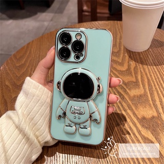 เคสโทรศัพท์มือถือ ลายนักบินอวกาศ 6d พร้อมขาตั้ง สําหรับ iPhone XS Max X XR 7 8 Plus 6S SE