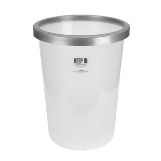 ถังขยะกลมใส 45 ลิตร ขอบสีเงิน คีปอิน RW9293+1 45 liter clear round trash can, silver edge, kep-in RW9293 + 1