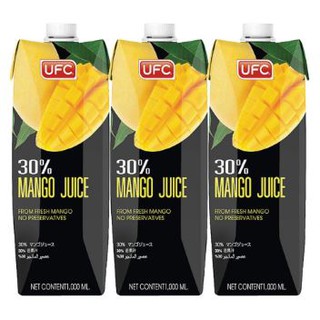 UFC ยูเอฟซี น้ำมะม่วง30% ขนาด 1,000ml/กล่อง ยกแพ็ค 3กล่อง MANGO JUICE 1L