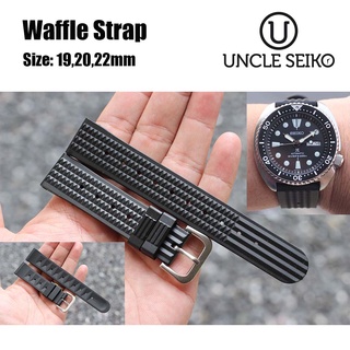 สายนาฬิกา สายยาง Uncle Seiko Waffle Strap สีดำ