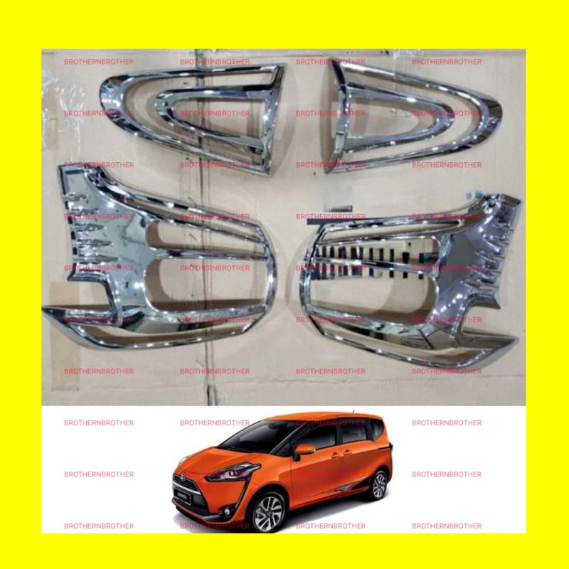 Toyota Sienta 2016 2022 ไฟท้ายโครเมียม Garnish