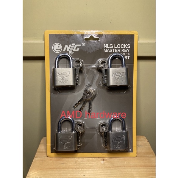 MASTER KEY NLG 50 มม.X 4 ชิ้นคอสั้น Masterkey 50 มม.ชุดกุญแจสแตนเลสเกาหลีเดิม