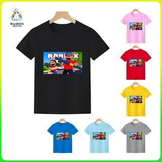 【COD】Roblox เสื้อยืดระบายอากาศ พิมพ์ แขนสั้นเด็ก