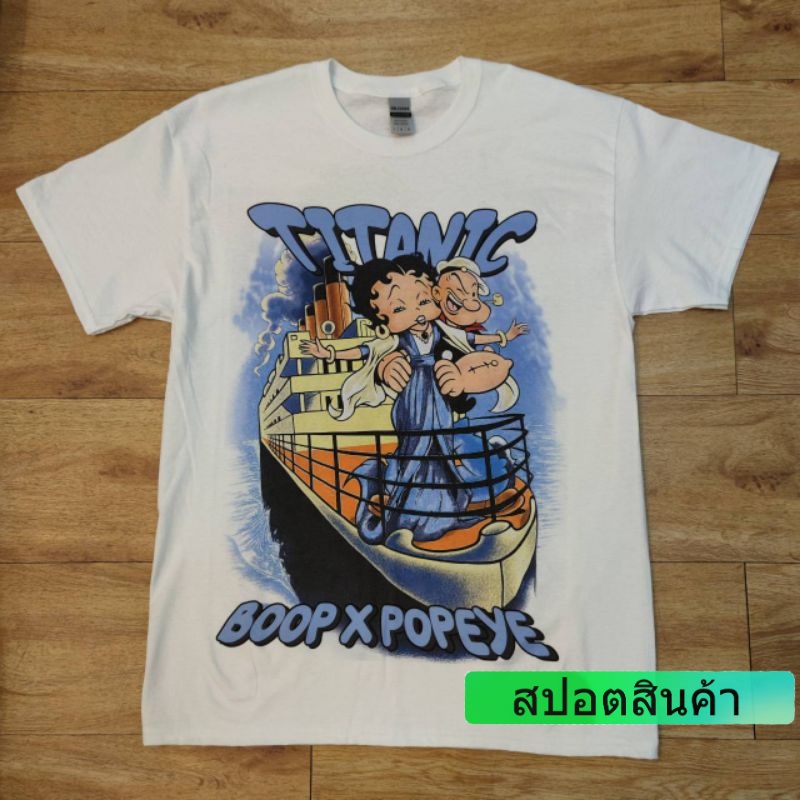 COTTON TSHIRTฝ้ายTitanic Betty Boop DTG digital printer (direct to garment)s-5xl