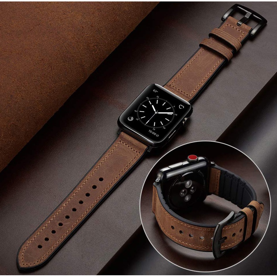 สายนาฬิกา Apple Watch Leather สายนาฬิกาข้อมือซิลิโคน for Iwatch สาย Apple watch Series 1/2/3/4/5/6/7 Apple Watch SE size 38mm 40mm 42mm 44mm 41mm 45mm สายนาฬิกาข้อมือ for apple watch 6 Strap สาย applewatch 7