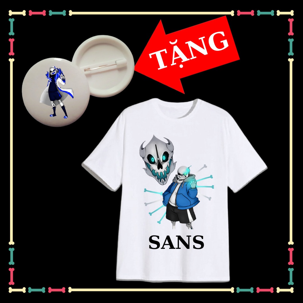 เสื้อยืด Sans Undertale สุดเท่สําหรับเด็กทุกขนาดตั้งแต่ 10kg ถึง 90kg - ป้าย Sans Error 404 ฟรี