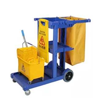 รถเข็นทำความสะอาด Cleaning trolley รถเข็นพลาสติกอเนกประสงค์สำหรับแม่บ้าน,รถเข็นทำความสะอาดโรงแรม