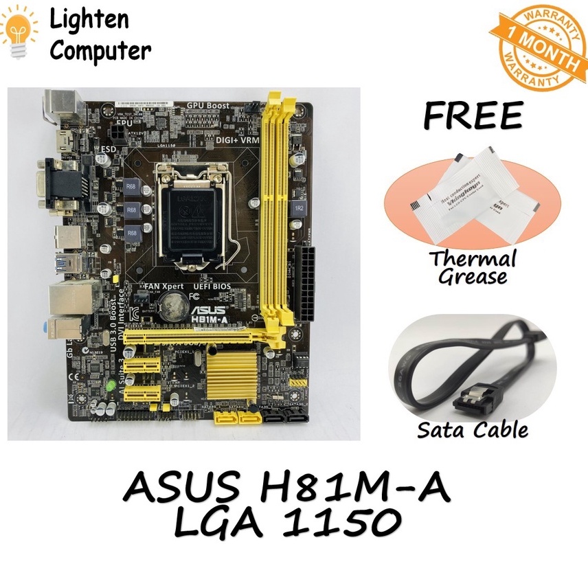 ASUS H81M-A / H81M-K Intel® | ชม.81 | แอลจีเอ 1150 | INTEL 4th GEN | Micro ATX mATX - มือสอง