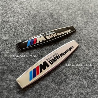 โลโก้ M Powered By BMW Motorsport ชิ้นงานอลูมิเนียมบาง ขนาด 10x1.8cm