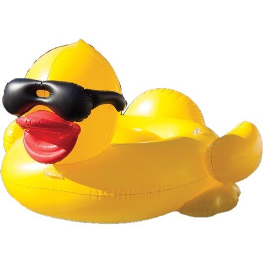 inflatable duck with sunglasses