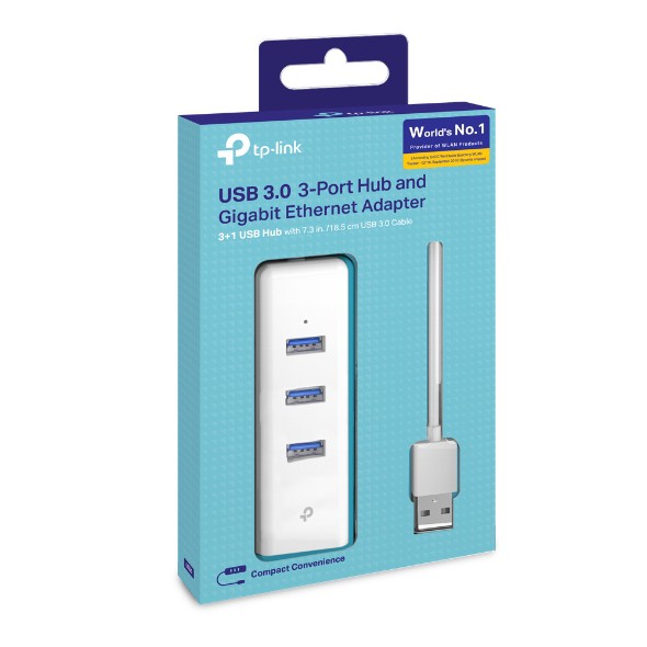 USB 3-Port Hub & Gigabit Ethernet Adapter อะแดปเตอร์ USB 2 in 1 UE330
