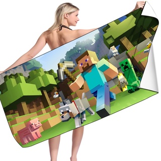 ผ้าขนหนูไมโครไฟเบอร์ ลายการ์ตูน Minecraft Roblox ขนาด 75x150 ซม. สําหรับอาบน้ําเด็ก ผู้ใหญ่ เล่นเซิร์ฟ สปา อาบน้ํา ท่องเที่ยว