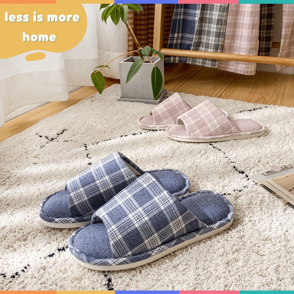 (คุณภาพดี)รองเท้าสลิปเปอร์คุณภาพดี พื้นนุ่ม หนา ผ้าคอตตอน Slipper รองเท้าใส่ในบ้านสไตล์มินิมอล