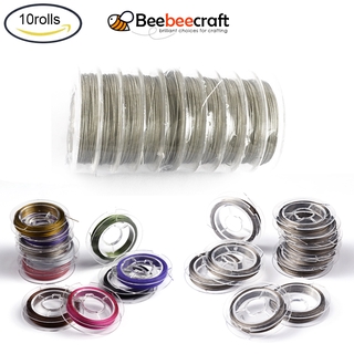 Ready Stock 10 Rolls 0.38-0.45mm Beading Wire Steel Tiger Tail Jewelry Beading Wire