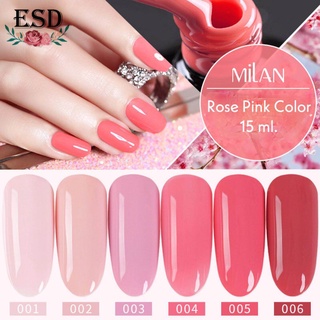 สีทาเล็บเจล Milan Rose Pink Color Series Nail Gel Polish สีโอรส ขนาด 15 ml.