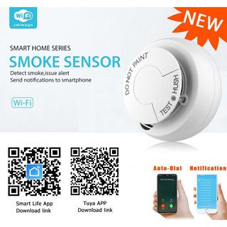 เครื่องตรวจจับควัน  Tuya Smart Home Tuya WiFi Smoke Detector Smoke Networking Alarm