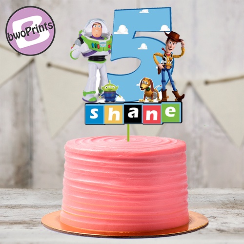 เค้ก Topper Toy Story วันเกิด Baby Shower Custom Made Topper Cupcake Label