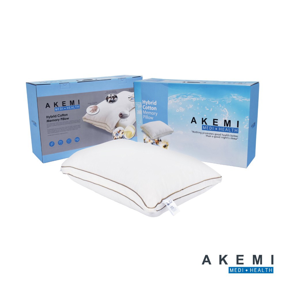 [ราคาโปร] Akemi หมอน หมอนหนุน หมอนเพื่อสุขภาพ Hybrid Cotton Memory Pillow