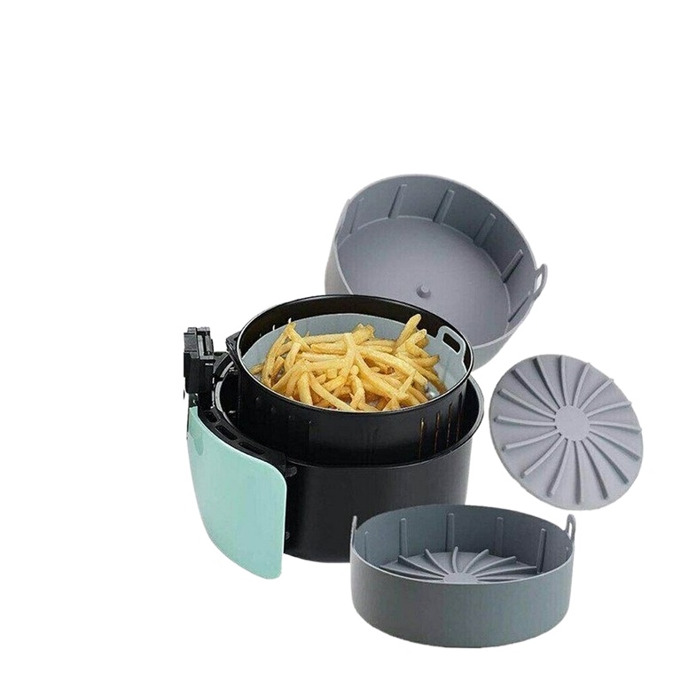 ✈Multifunctional Air Fryer Silicone Pot Reusable Air Fryers Oven Accessories Baking Tray Fo
