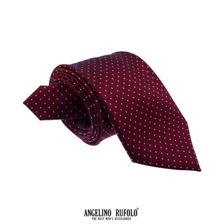 ANGELINO RUFOLO Necktie(NTM-จุด51-53) เนคไทผ้าไหมทออิตาลี่คุณภาพเยี่ยม ดีไซน์ Dot สีเลือดหมู/น้ำตาล/ม่วง/เทา/กรม/ดำ/ฟ้า