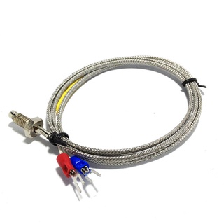 Thermocouple M6 ยาว1m สายวัดอุณหภูมิ Type K หัวเกลียว M6 ยาว 1M  0-400องศา Metal Shield