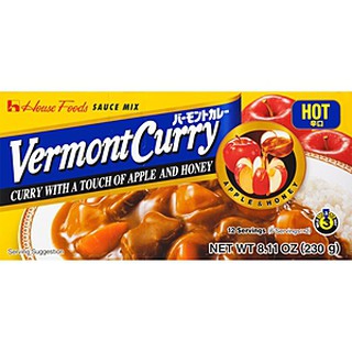 HOUSE เวอร์มอนท์ เคอรี่ (ฮอท)  230g HOUSE Vermont Curry (Hot) 230g เครื่องแกงกะหรี่ ก้อนแกงกะหรี่ แกงกะหรี่ ญี่ปุ่น