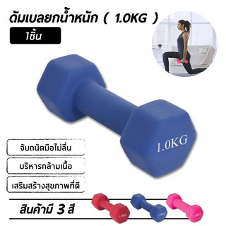 ดัมเบลยาง Dumbbell 1 KG ** ราคาต่อ 1 ชิ้น **