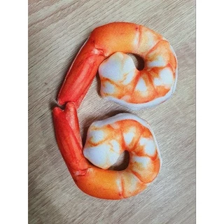 พวงกุญแจอาหาร กุ้งนึ่ง ทรงกลม ขนาด 13-14 ซม ของชำร่วย ของที่ระลึก ของแจกลูกค้า