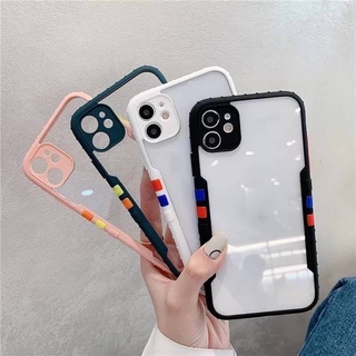 เคสกันกระแทก สำหรับ ไอโฟน iP  13 Pro Max /  iP 13  Pro / iP13 /12  เคสกันกระแทก ขอบสีคลุมปัองกันเลนส์กล้อง