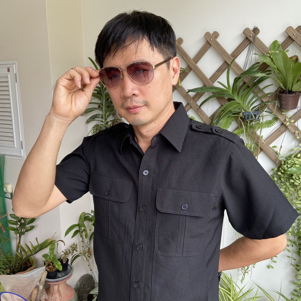 📌 ชุดซาฟารี ชุดคนขับรถ เสื้อ+กางเกง แบรนด์ชูชัยเจริญ เนื้อผ้าเกรดA สีดำ (มีชำระปลายทาง)