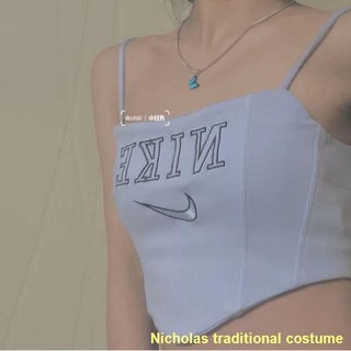 🎑จัดส่งด่วน # 🔥แฟชั่นสาวฮอตสไตล์เก๋ไก๋ nk remake ย้อนยุค camisole tube top female